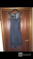 Платье dolce gabbana италия s 42 44 джинсовый сарафан корсетный синий миди длина стретч тянетс