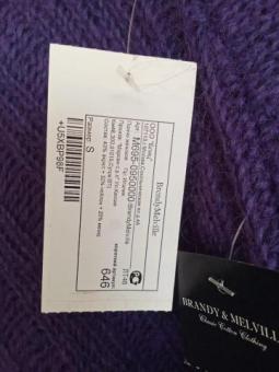 Пончо Brandy Melville Италия 44 46 48 S M L мохер акрил нейлон фиолетовое сиреневое вязаное кофта