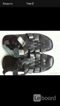 Сандалии новые мужские кожа черные 45 44 размер босоножки лето подошва прорезинена санадли обувь лет