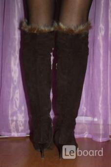 Ботфорты сапоги fabiani италия 39 38 размер коричневые замша зима мех таскана зимние женские сапожки