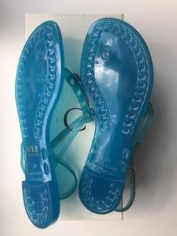 Сланцы сандалии новые casadei италия 39 размер голубые силикон стразы сваровски кристаллы swarovski